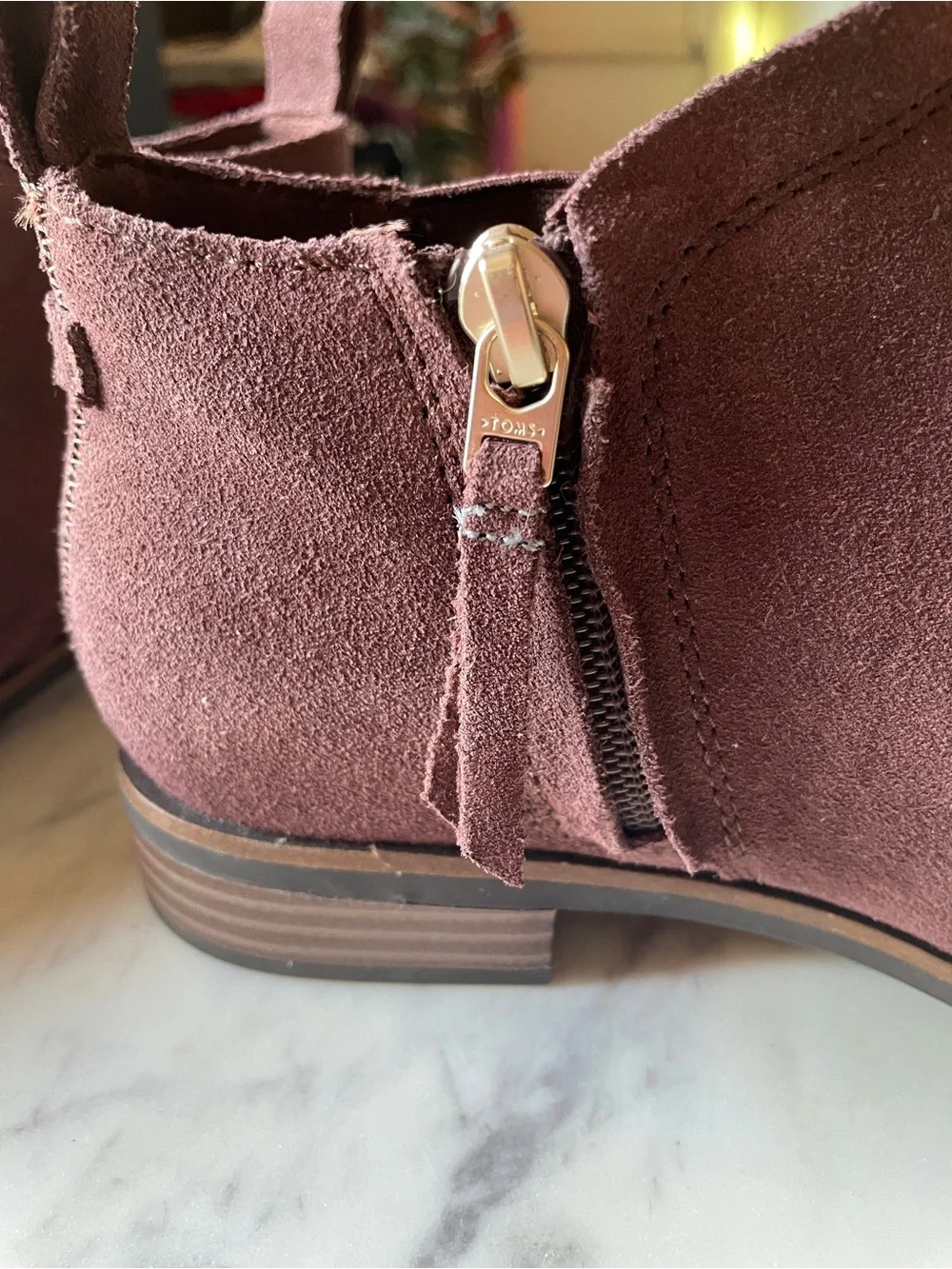 Toms Suede Ankle Boots in Deep Brown